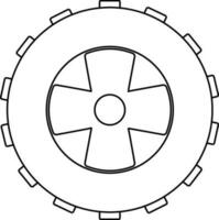 illustrazione di un' pneumatico nel nero linea arte. vettore