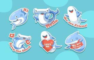 adorabile squalo blu per la giornata mondiale degli oceani vettore