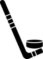 ghiaccio hockey bastone con disco nel nero e bianca colore. vettore
