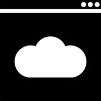 nero e bianca illustrazione di nube calcolo icona. vettore