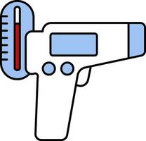 infrarosso pistola e mercurio scala per termometro icona nel blu e rosso colore. vettore