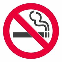 Vietato fumare bianco segno proibito icona isolato su sfondo rosso illustrazione vettoriale