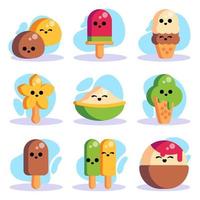 collezioni di icone cibo dolci estivi vettore