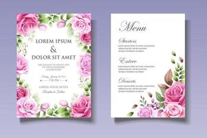 romantico set di carte di nozze botaniche vettore