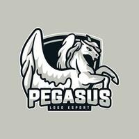 Pegasus logo esportazione, cavallo logo design. vettore