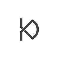 lettera dk semplice connesso linea logo vettore