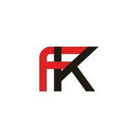 lettera fk connesso colorato semplice logo vettore