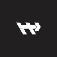 lettera h swoosh freccia semplice geometrico logo vettore
