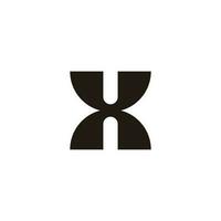 lettera h X semplice geometrico logo vettore