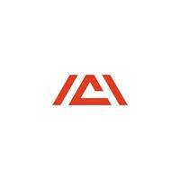 lettera mc triangolo rosso geometrico linea logo vettore