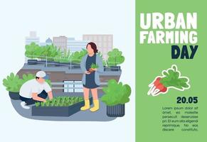 modello di vettore piatto banner giorno di agricoltura urbana