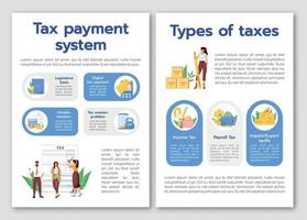 modello di brochure di vettore piatto del sistema di pagamento delle tasse