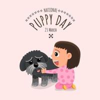 illustrazioni concetto giornata nazionale del cucciolo. vettore illustrano.