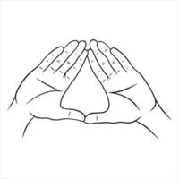 gesti con le mani gesti di yoga mani in stile cartone animato vettore