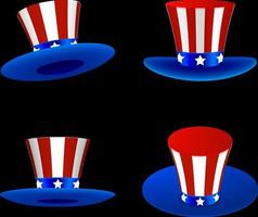 set di cappelli per l'indipendenza americana vettore