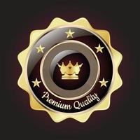 distintivo dorato di qualità premium vettore