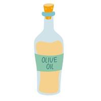 bottiglia di icona di olio d'oliva bottiglia per cucinare illustrazione vettoriale di cartone animato piatto della bottiglia di olio d'oliva per il web