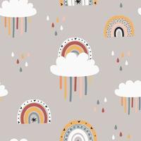 seamless pattern bambino con arcobaleni vettore