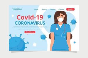 covid19 coronavirus pandemia concept landind page vettore