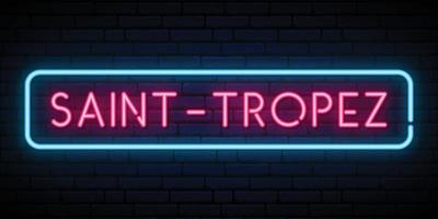 insegna al neon di san trope vettore