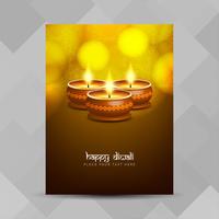 Modello di progettazione dell'opuscolo religioso astratto felice Diwali vettore