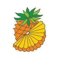 modello di frutta ananas piatto vettoriale