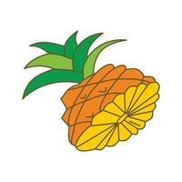 modello di frutta ananas piatto vettoriale