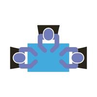 figure di lavoro di squadra di uomini d'affari nell'icona di stile piano tabella vettore