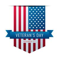 Giorno dei veterani dei nastri della bandiera americana vettore