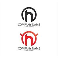 lettera n logo modello font logo per il business vettore
