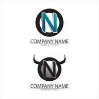 lettera n logo modello font logo per il business vettore