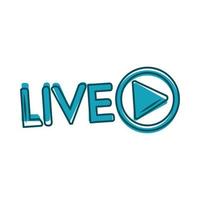 live streaming blog contenuto comunicazione design blu vettore