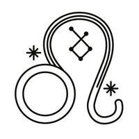 Leo segno zodiacale simbolo linea stile icona vettore