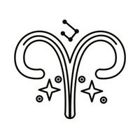 Ariete segno zodiacale simbolo linea stile icona vettore
