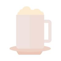 tazza da caffè con icona di stile piatto bevanda di schiuma vettore