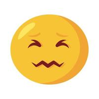 Icona di stile piatto faccia arrabbiata emoji vettore
