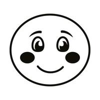 icona di stile linea classica faccia felice emoji vettore