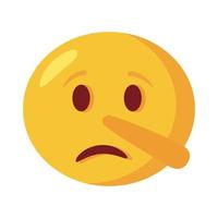 faccia triste emoji con icona di stile piatto naso lungo vettore