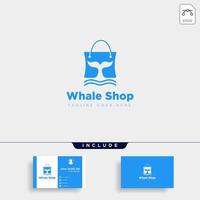 shopping bag di moda con elemento icona illustrazione vettoriale modello semplice logo tipo balena
