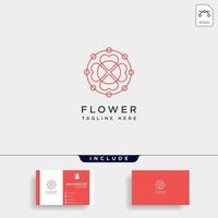 fiore linea floreale bellezza premium semplice logo modello icona elemento vettoriale