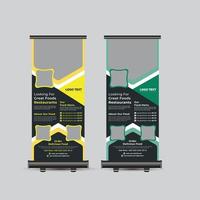 banner roll up fast food vettore