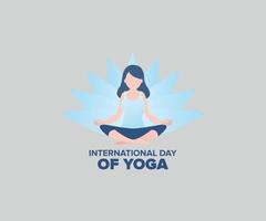 Giornata internazionale dello yoga piatto carattere premium illustrazione vettoriale