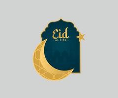 eid ul fitr vettore premium con la luna