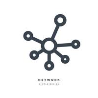 icona di sottile linea di connessione di rete hub vettore