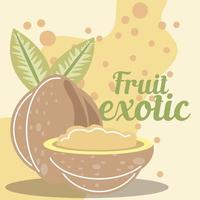 cibo sano biologico fresco di frutta tropicale vettore