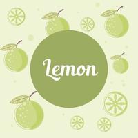 etichetta di cibo sano biologico di frutta fresca di frutta limone vettore