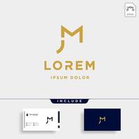 lettera jm mj mj monogramma logo design vettoriale