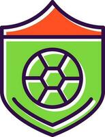 calcio palla su un' scudo vettore icona design