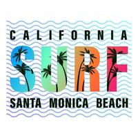 camicia con stampa california surf lettering vettore