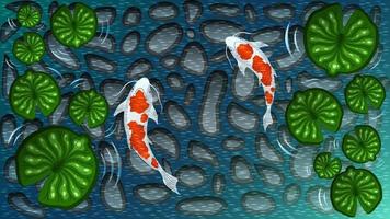 pesci in stile cartone animato di acqua vettore